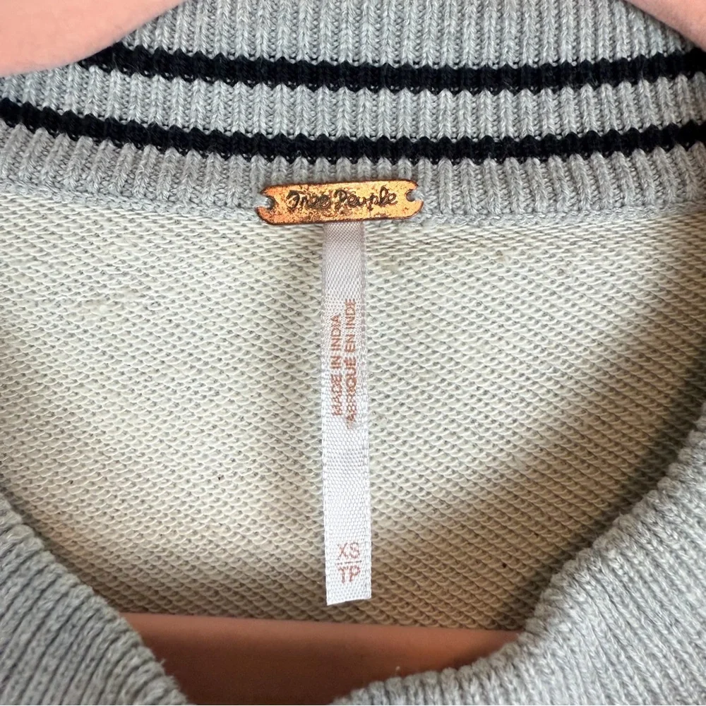 Free People Olympia‎ Oversized Cable Knit Sweater Cream Gray Size XS